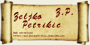 Željko Petrikić vizit kartica
